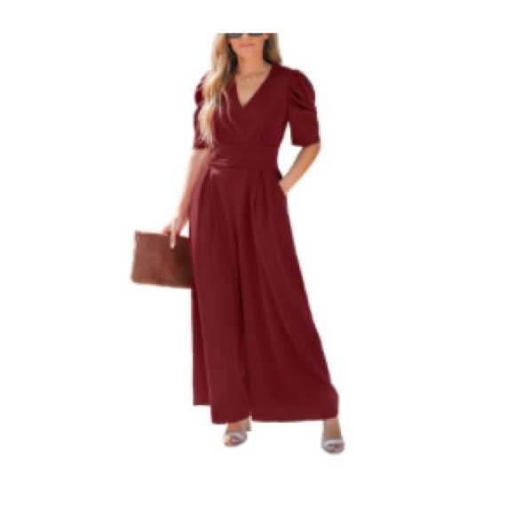 Cupshe Pants - NWOT Cupshe Deep Red Jumpsuit